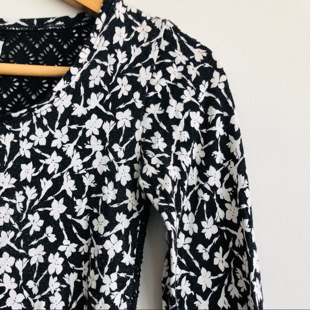 Long Sleeve Top with Lace See-Through